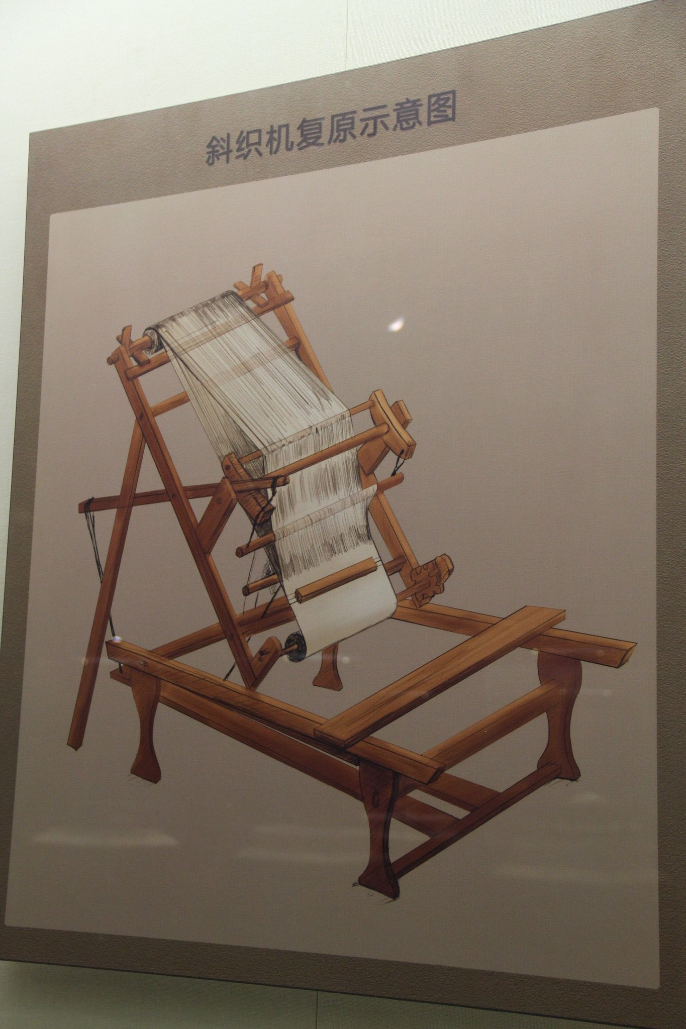 Diagram of a loom, in a Chinese museum