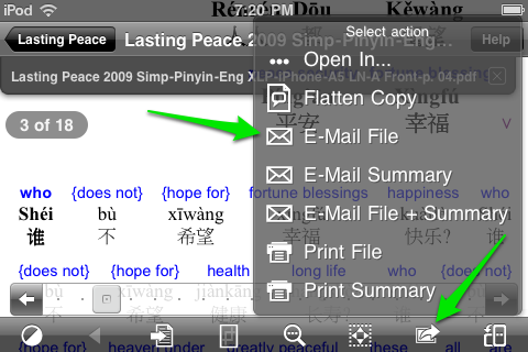 Emailing a file from GoodReader for iPhone